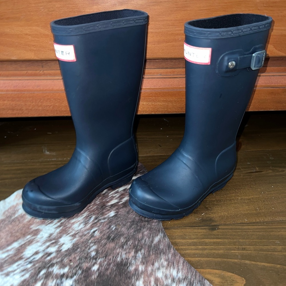 Kids Hunter Black Rain Boots Unisex